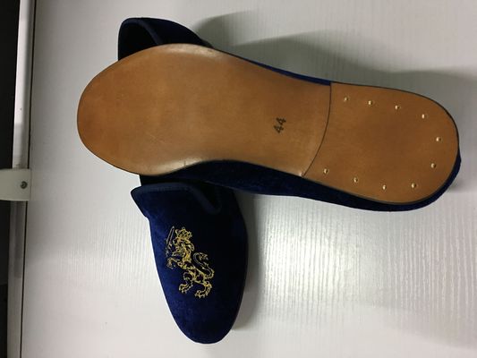 Calzature di velluto maschile durevoli con punta rotonda maschile blu suede