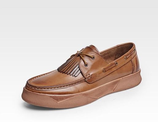 Retro Casual Uomo Scarpe Piatte Uomo Custom Pelle da guida Loafers Con Tassels