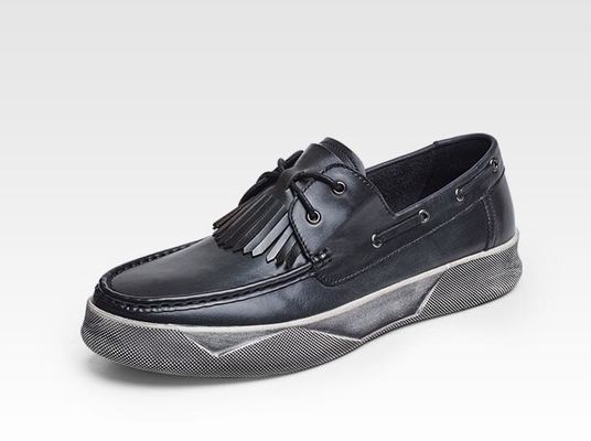 Retro Casual Uomo Scarpe Piatte Uomo Custom Pelle da guida Loafers Con Tassels