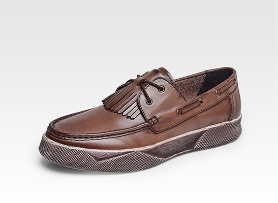 Retro Casual Uomo Scarpe Piatte Uomo Custom Pelle da guida Loafers Con Tassels