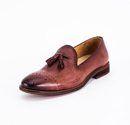 Giubbotti da cuoio da uomo marrone da estate Scarpe da scivolo da brogue Tassel Loafers