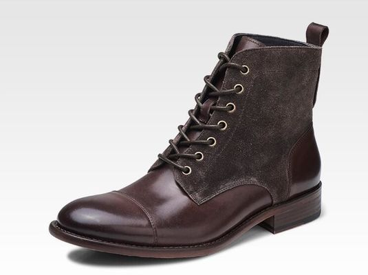 Moda duratura colorata pelle invernale uomo stile militare stivali impermeabili