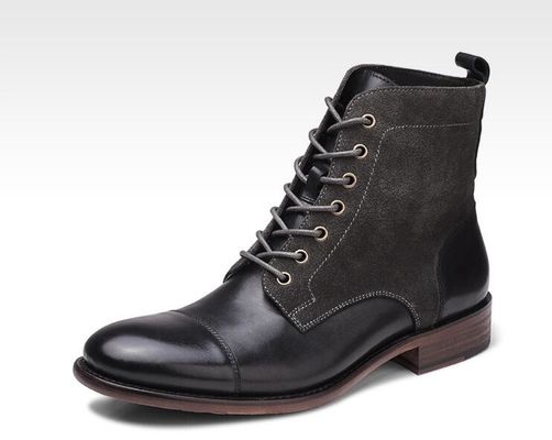 Moda duratura colorata pelle invernale uomo stile militare stivali impermeabili