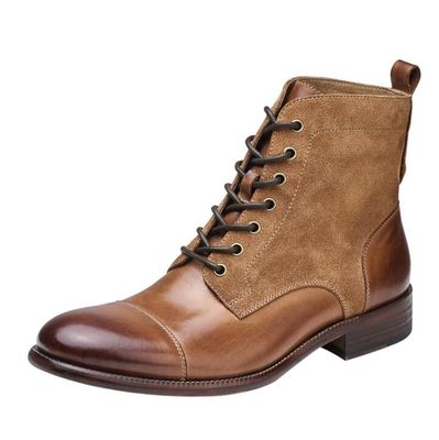 Moda duratura colorata pelle invernale uomo stile militare stivali impermeabili