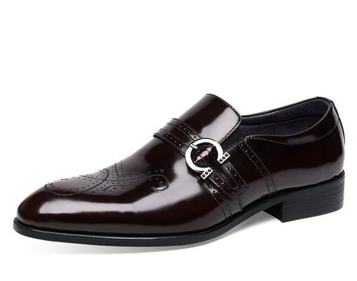 Calzature da uomo confortevoli, artigianali, di colore nero, con cinghia da monaco