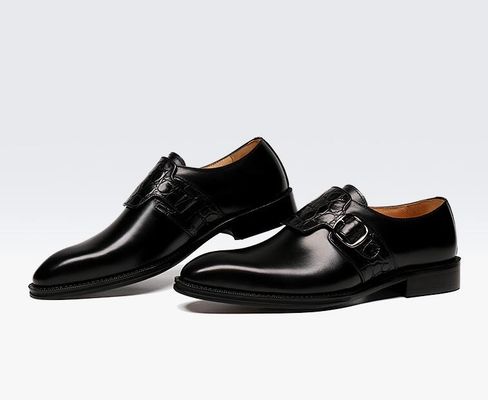 Calzature da uomo di lusso con cinghia da monaco / Calzature da cuoio autentiche in stile italiano Loafer per uomini