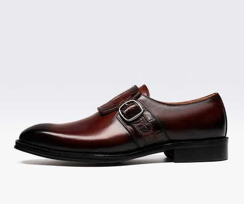 Calzature da uomo di lusso con cinghia da monaco / Calzature da cuoio autentiche in stile italiano Loafer per uomini