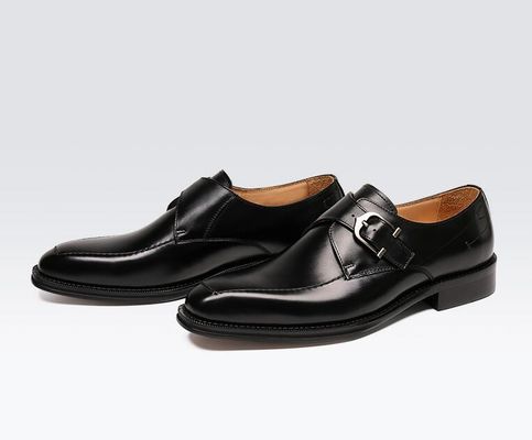 ODM Scarpe da abito in pelle originale di Oxford / Scarpe da uomo di lusso Monk Strap con tacco di 3 cm
