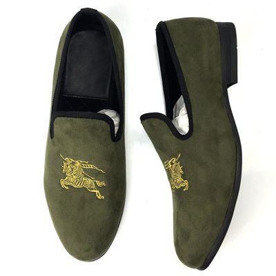 Uomo verde uomo velvet loafers uomo traspirante scivolare sulle scarpe estive