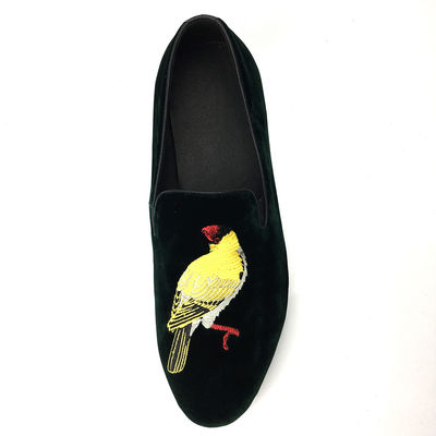 Confortevole Mens Velvet Loafers Indossare resistente Loafers di pelle di casa di casa nera
