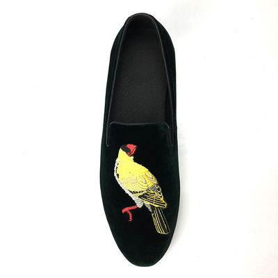 Confortevole Mens Velvet Loafers Indossare resistente Loafers di pelle di casa di casa nera