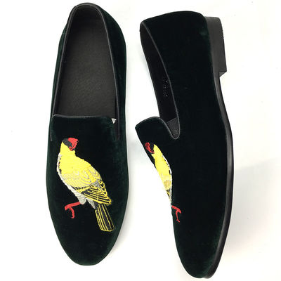 Confortevole Mens Velvet Loafers Indossare resistente Loafers di pelle di casa di casa nera
