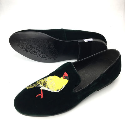 Confortevole Mens Velvet Loafers Indossare resistente Loafers di pelle di casa di casa nera