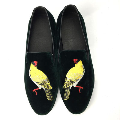Confortevole Mens Velvet Loafers Indossare resistente Loafers di pelle di casa di casa nera