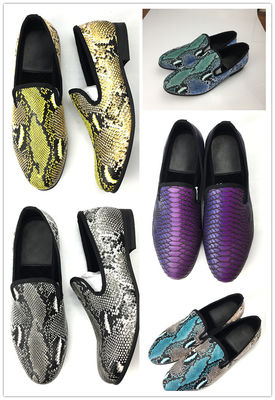 Disegno elegante Scarpe da guida da uomo di pelle di serpente Indossare scarpe da guida in pelle resistenti
