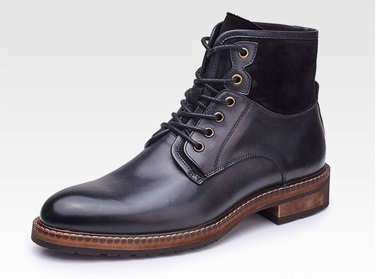 Comodi abiti da uomo in pelle stivali caffè morbido e scarpe blu vintage