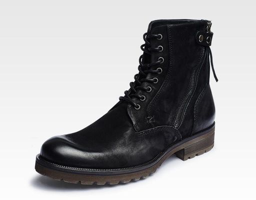 Stivali da caviglia da uomo con lacci resistenti Stivali da cowboy in pelle da uomo casual