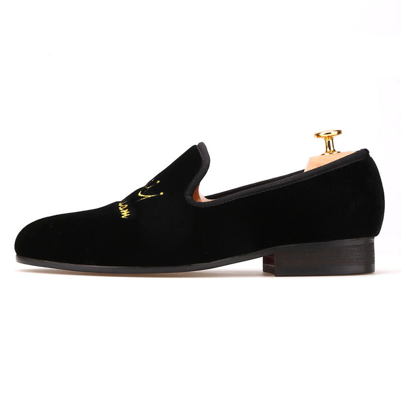 Red Bottom Mens Velvet Loafers Rubber Outsole Colore personalizzato per gli affari