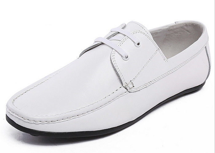 Pelle di mucca bianca scarpe da lavoro, scarpe casual, disegno originale, scarpe da ginnastica da uomo moderno.