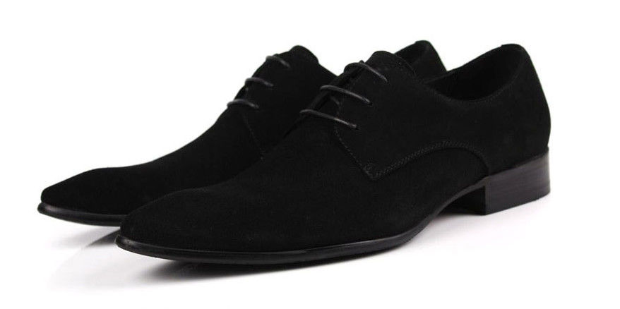 Classic PU Suede Upper Uomo Calzature da abito formale Oxfords Style Uomo Nero Calzature casual