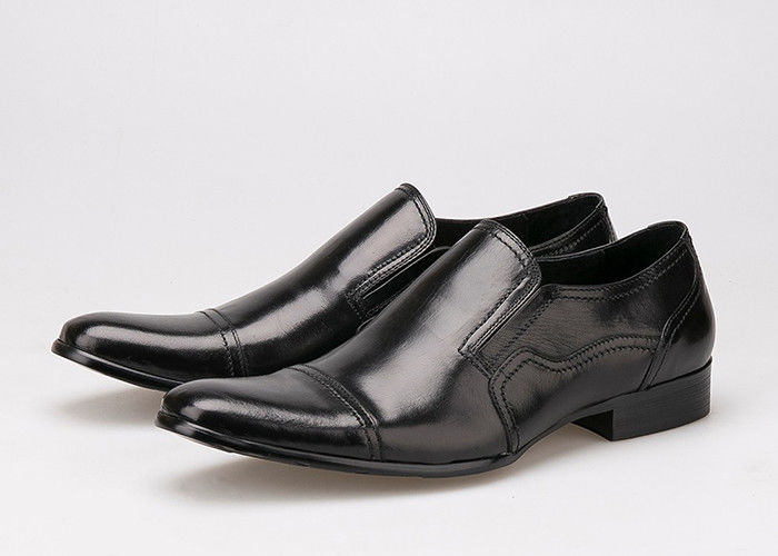 Affari formali abito da sposa da uomo scarpe resistenti all'usura di pelle nera piatta scivolo sulle scarpe