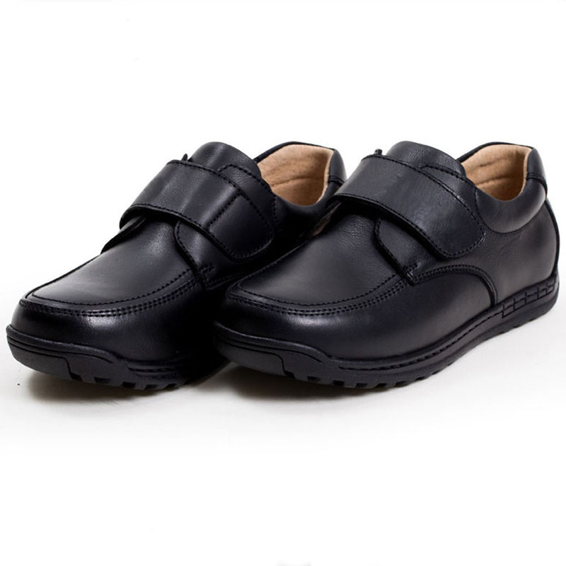 Scarpe da scuola in pelle unisex nero taglia 26-45 tacco piatto con rivestimento in pelle