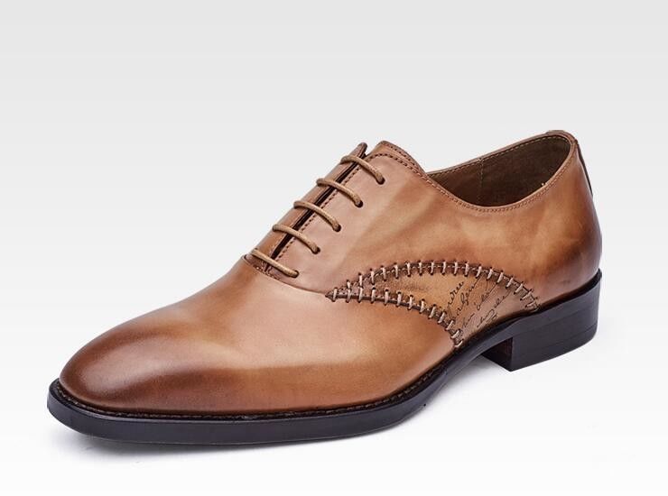 Uomini di moda abiti formali Scarpe di pelle originale Uomini neri scarpe da abito a lacci