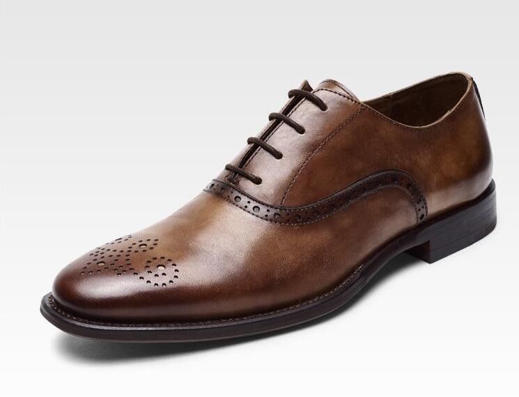 Lace Up Uomini Scarpe Brogue Calzature a tacco basso di lusso Scarpe da abito con taglia 37 - 48