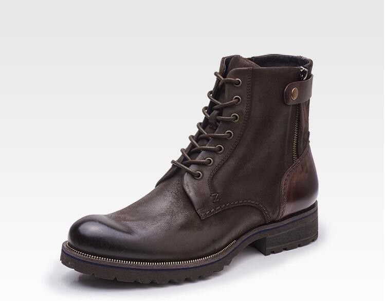 Normal Size Mens Brown Chelsea Boots Full Grain Leather High Top Calzature casual