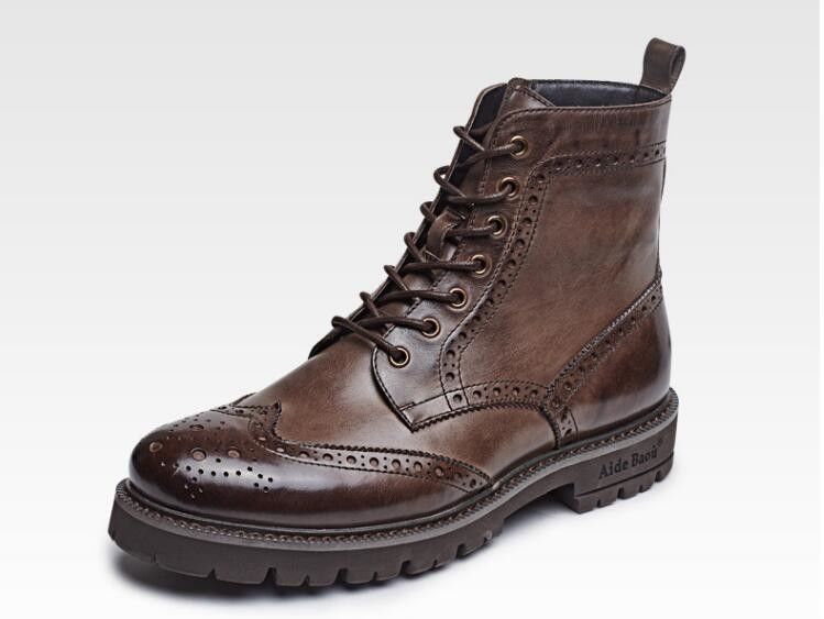 Caldo Marten Uomo Suede Desert Stivali a tacco basso Nubuck Scarpe da caviglia in pelle con filo da cucire