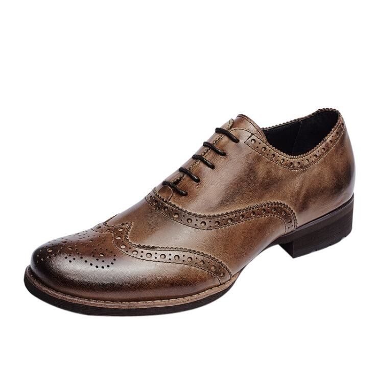 Scarpe da uomo di taglia normale Scarpe da ginnastica di pelle marrone