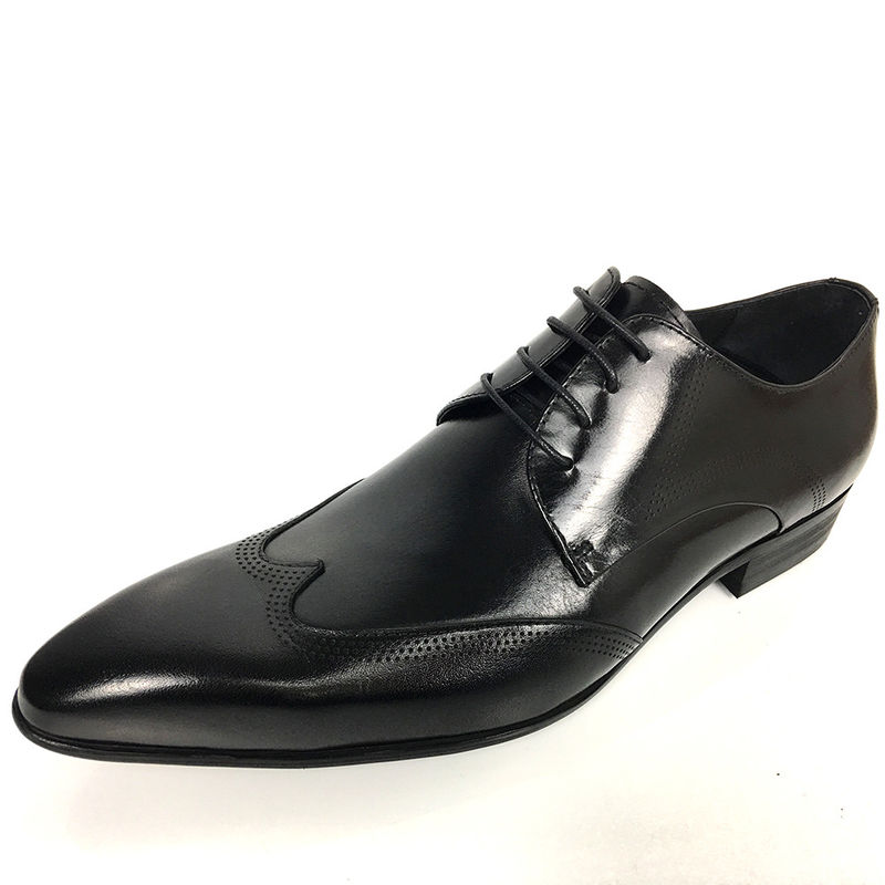 2018 Ultimo stile di pelle di qualità marchio di lusso uomo laceup abito formale scarpe 2018 fabbrica caldo stile moda uomo pelle